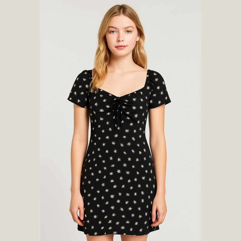 Kohls Black and White Floral Mini Dress